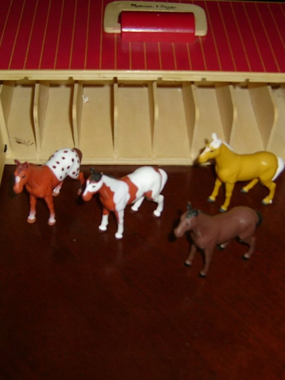 Melissa & Doug Take Along Show Horse Stable Play Set - 3744, 4 Horses